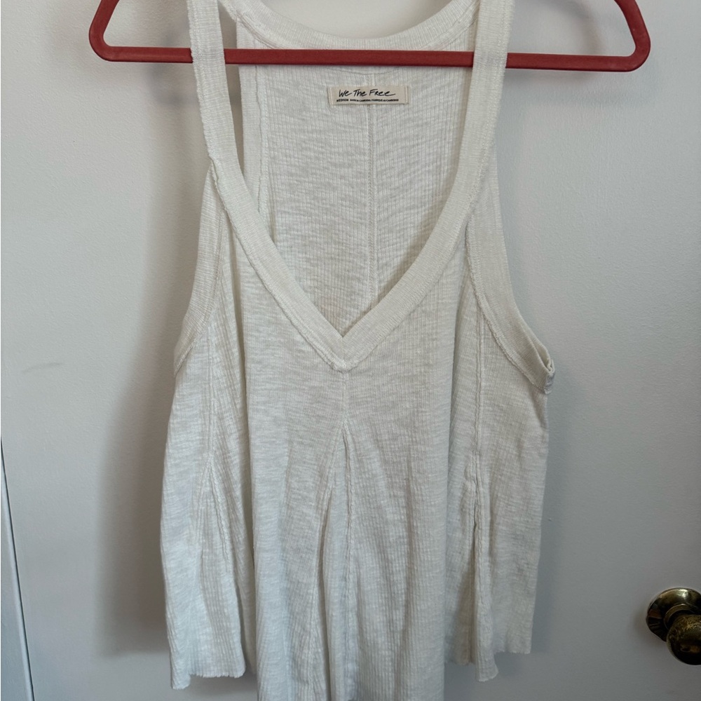 We The Free Cream Ribbed Tank Top